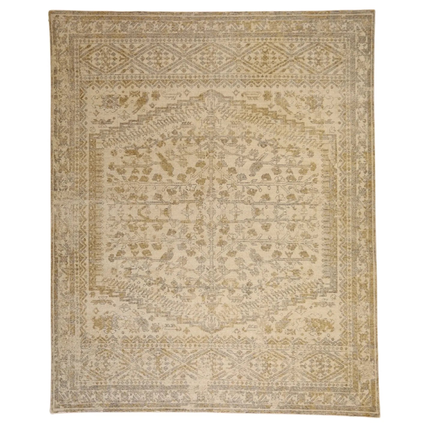 8'0" x 10'0" BEIGE AND BEIGE MODERN INDIAN MODERN RUG