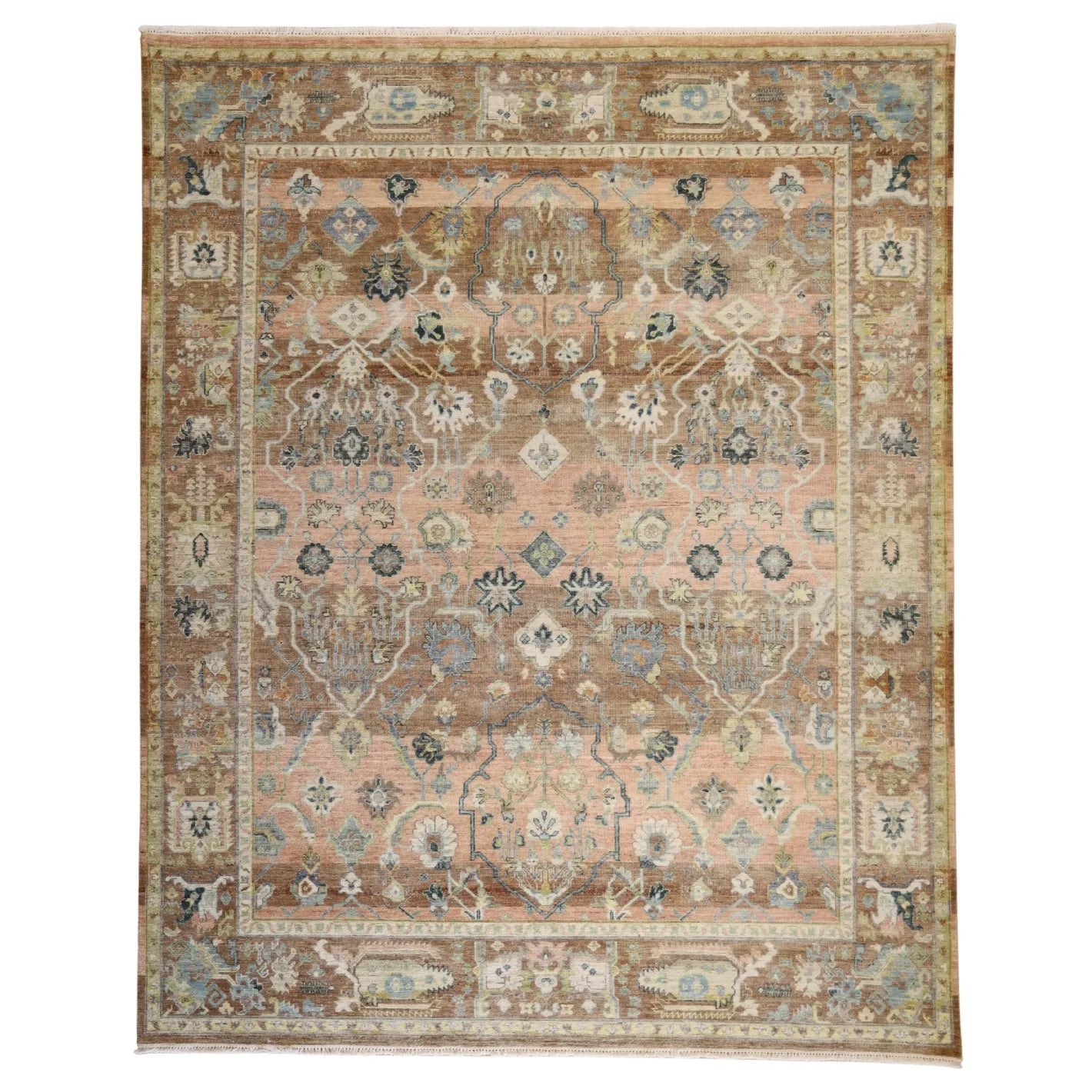 8'0" x 10'0" BROWN AND BROWN MODERN INDIAN MODERN RUG