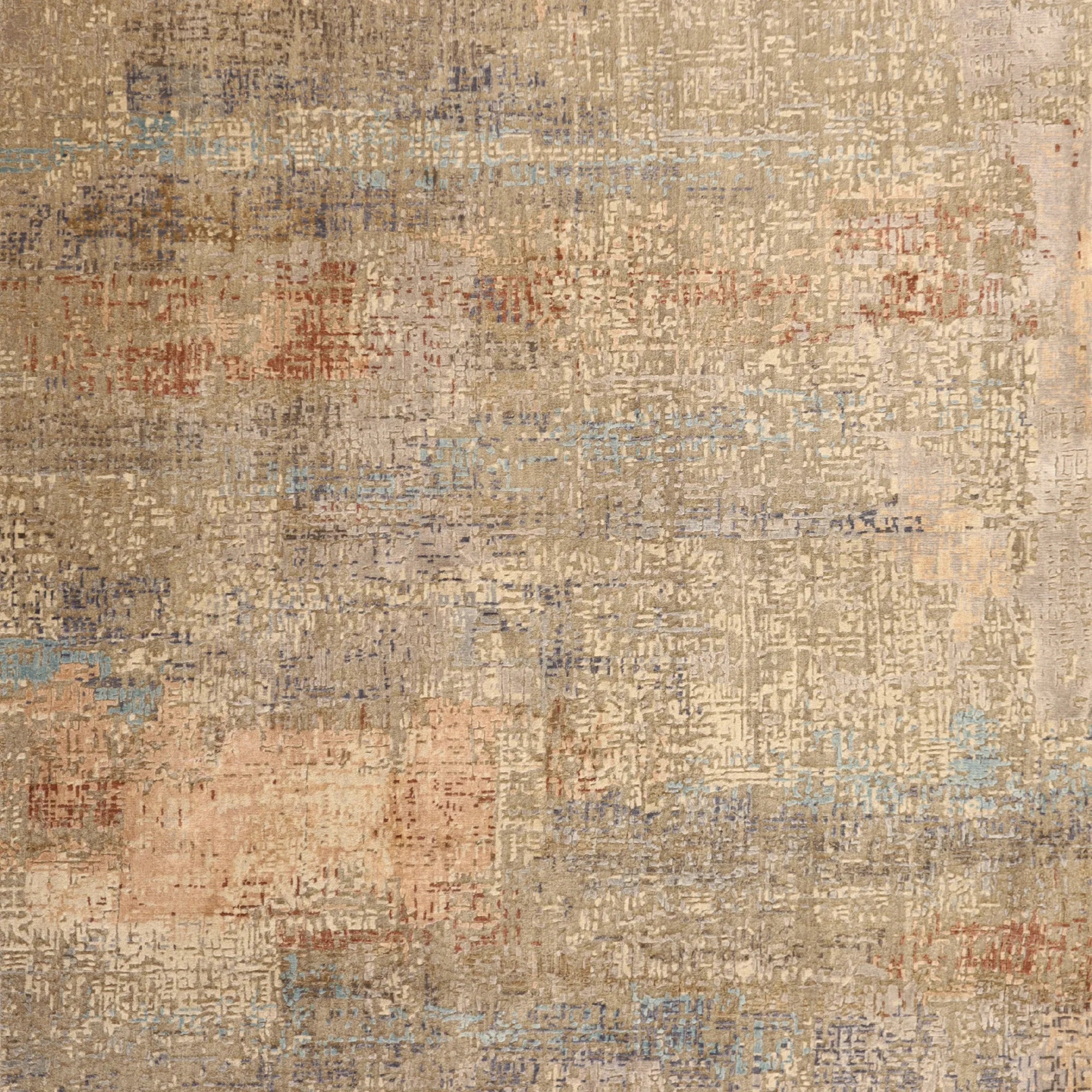 9' 0" x 12' 0" SILVER AND GRAY MODERN MODERN INDIAN RUG