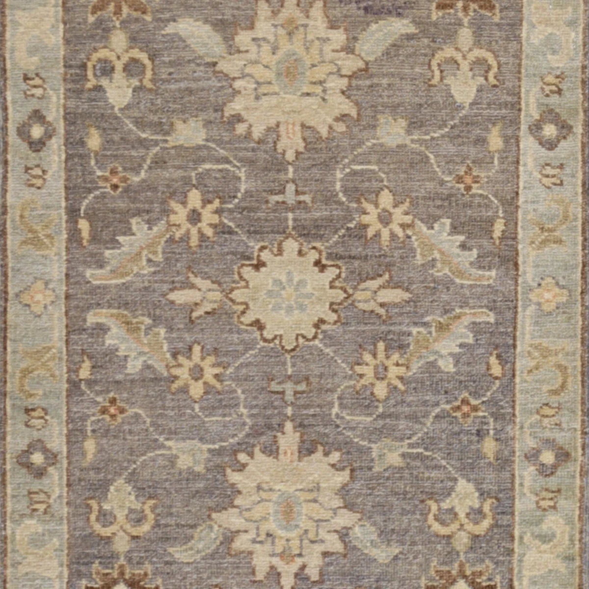 2'1" x 3'4" CHARCOAL AND BLUE PESHAWAR GEOMETRIC PAKISTANI RUG