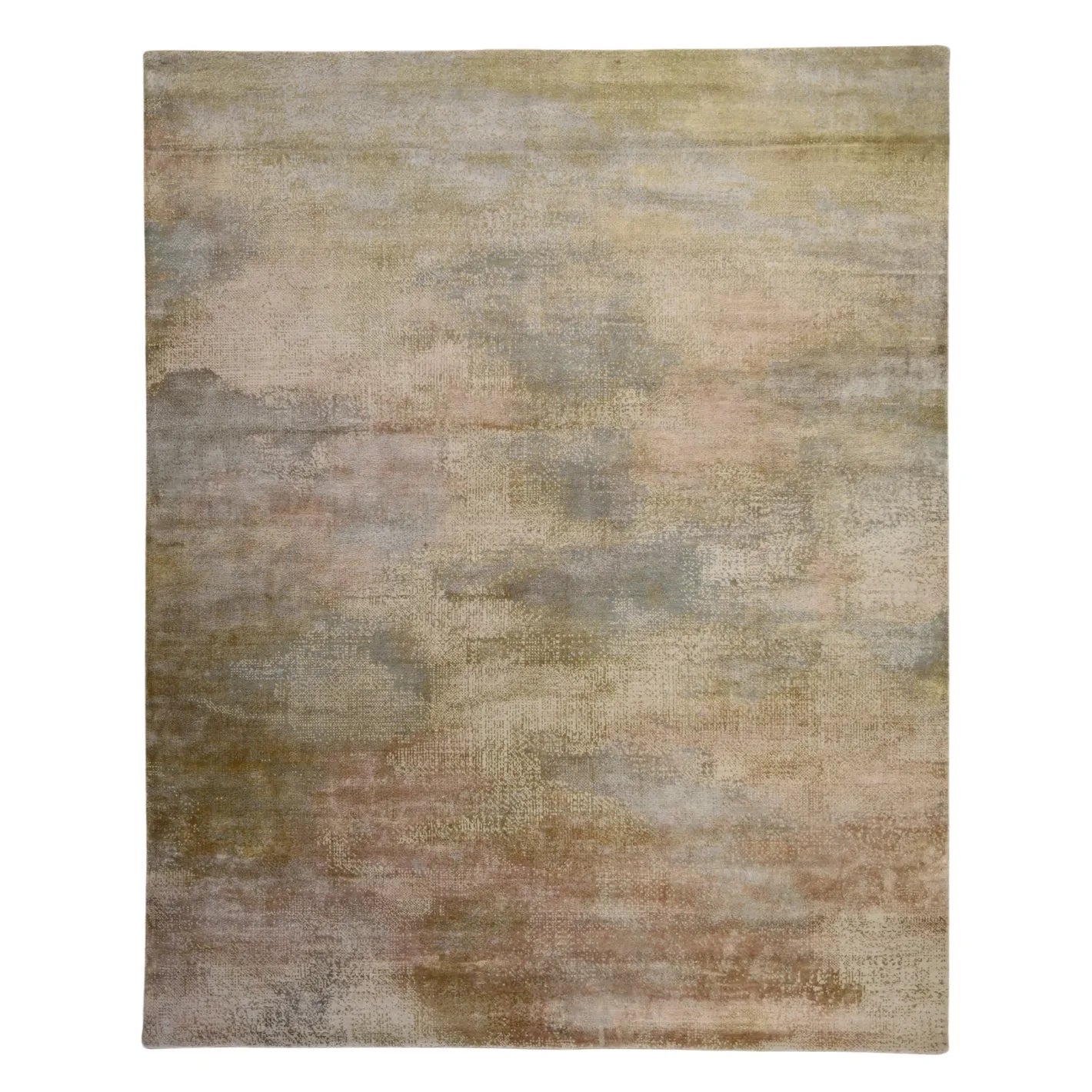 8' 0" x 9' 11" - GRAY AND TAN MODERN MODERN INDIAN RUG