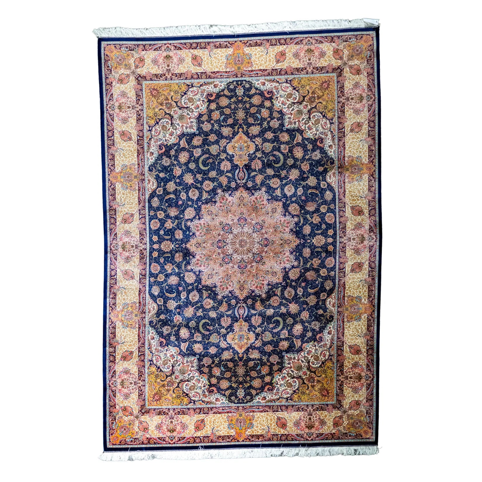 6' 7" x 9' 10" - MULTICOLOR AND MULTICOLOR MACHINE MADE FLORAL TURKISH RUG ( 200 x 300 CM )