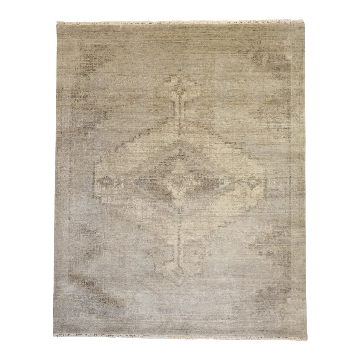 8' 0" x 10' 0" - GRAY AND GRAY MODERN MODERN INDIAN RUG