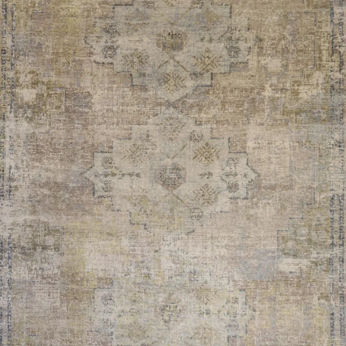 8' 0" x 10' 0" - GRAY AND BLUE MODERN MODERN INDIAN RUG