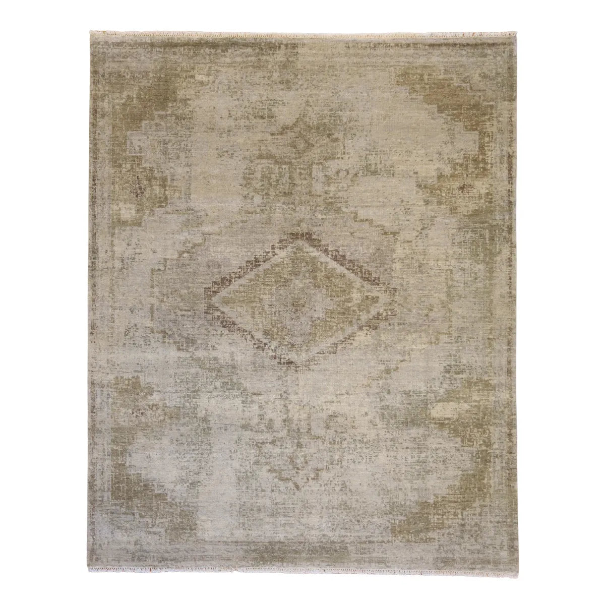 8' 0" x 10' 0" - BROWN AND TAN MODERN MODERN INDIAN RUG