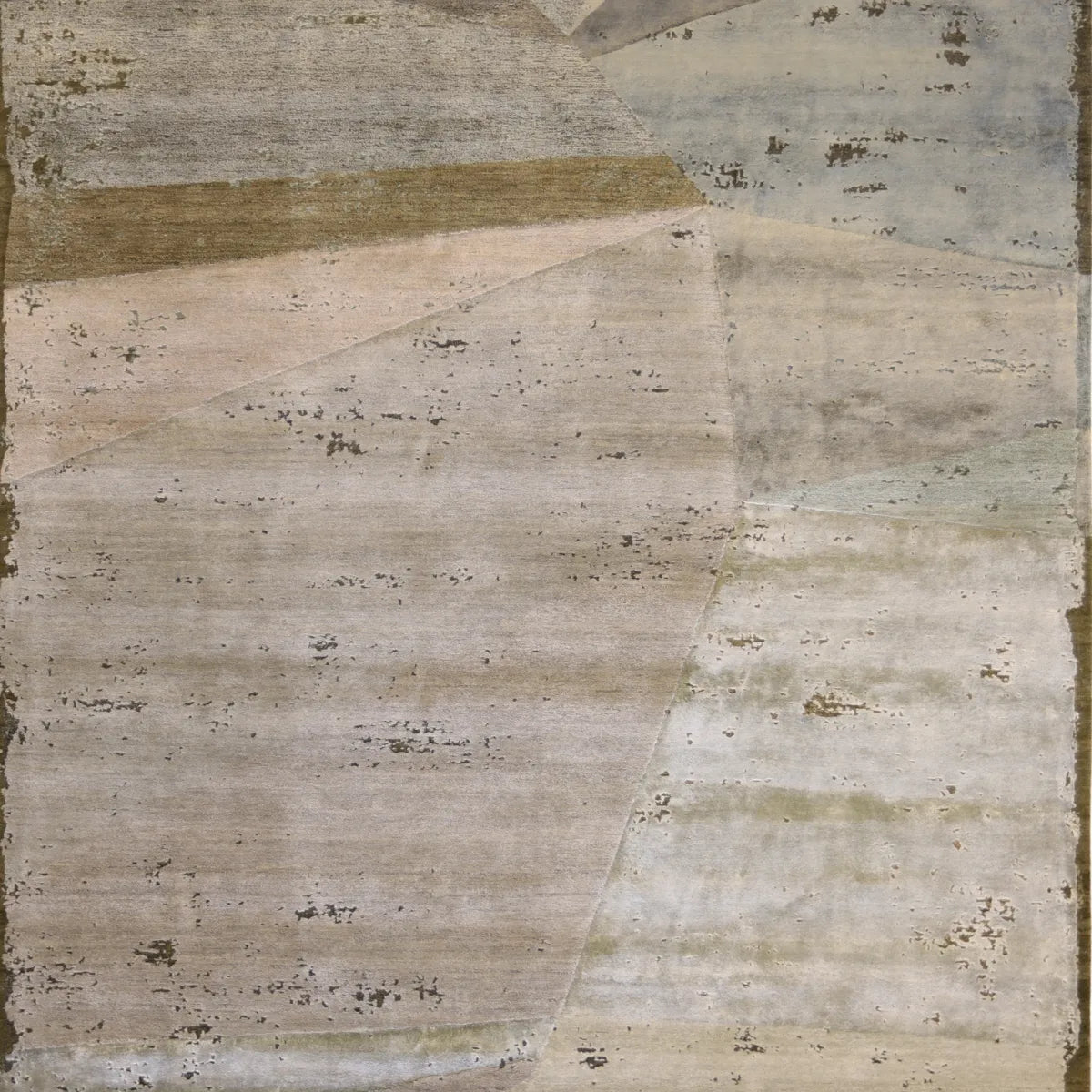 8' 2" x 10' 0" - GREEN AND GRAY MODERN MODERN INDIAN RUG