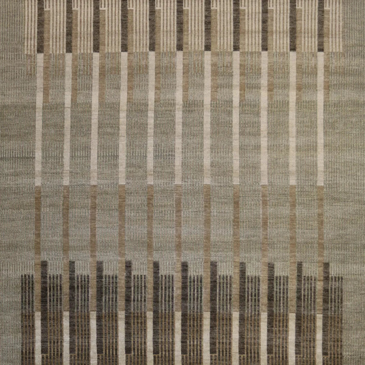 7' 11" x 10' 1" - GRAY AND GREEN MODERN MODERN INDIAN RUG