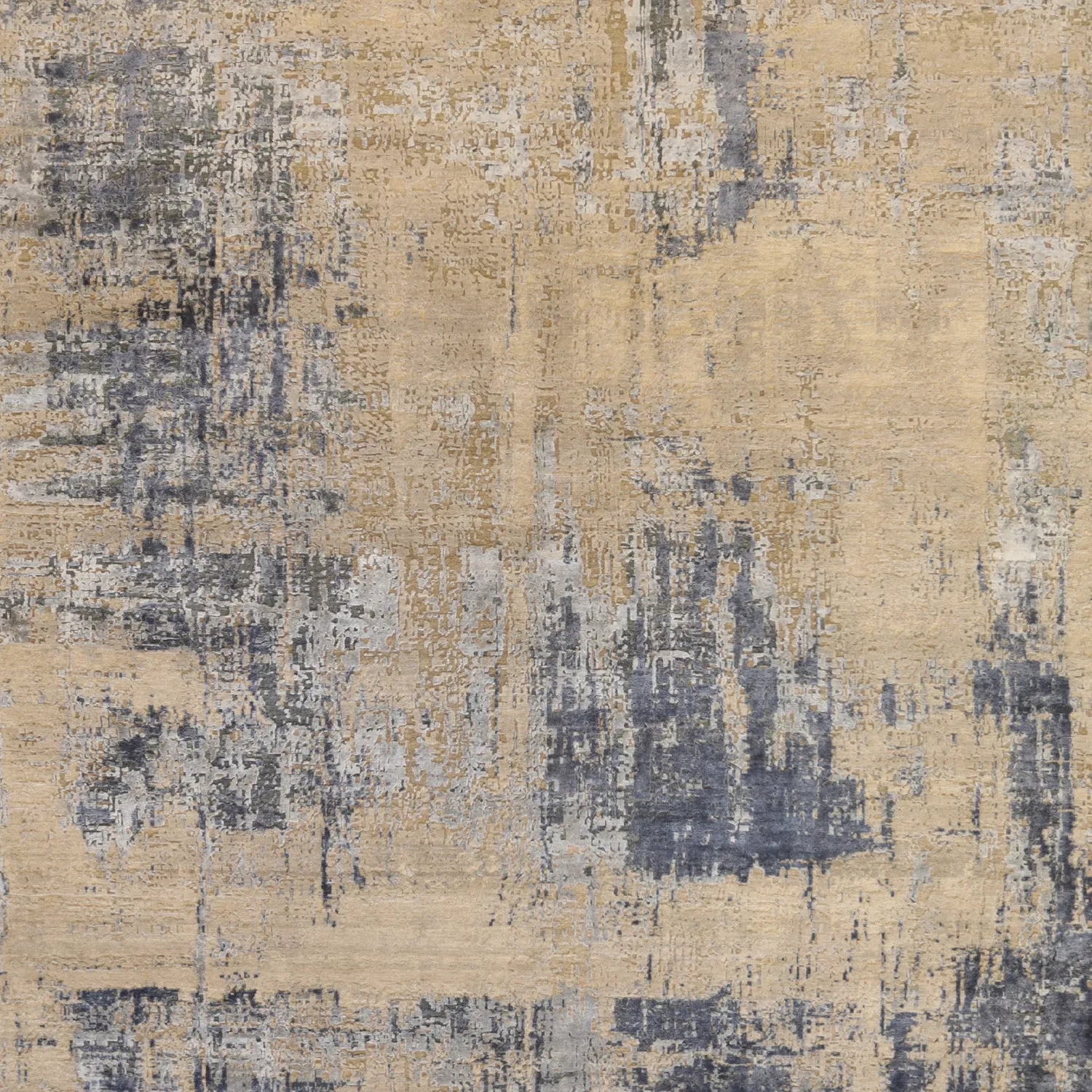 10'   0" x  14'   1" GRAY AND NAVY MODERN MODERN INDIAN RUG