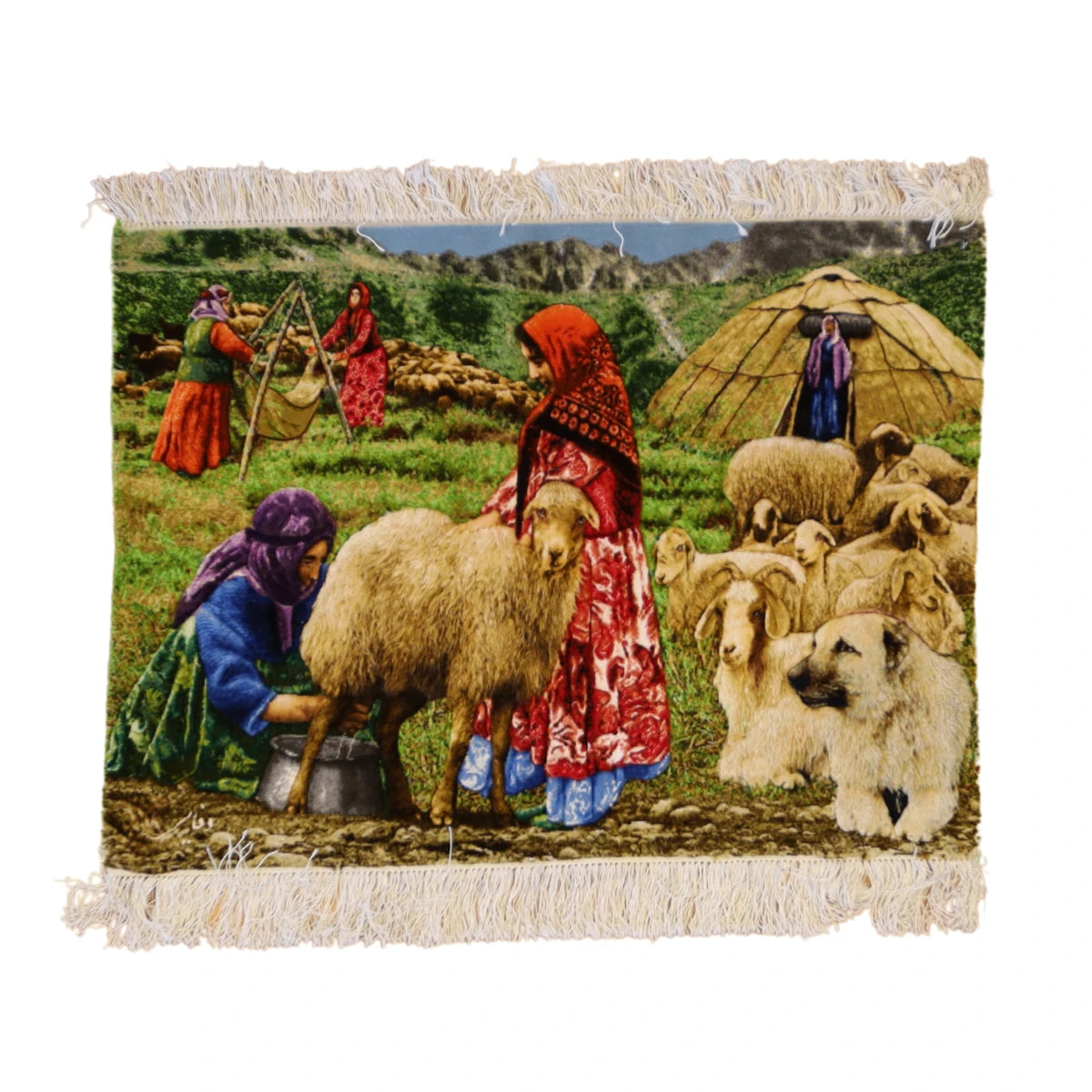 2'4" x 3'2" MULTICOLOR AND MULTICOLOR TABRIZ PICTORIAL PERSIAN RUG