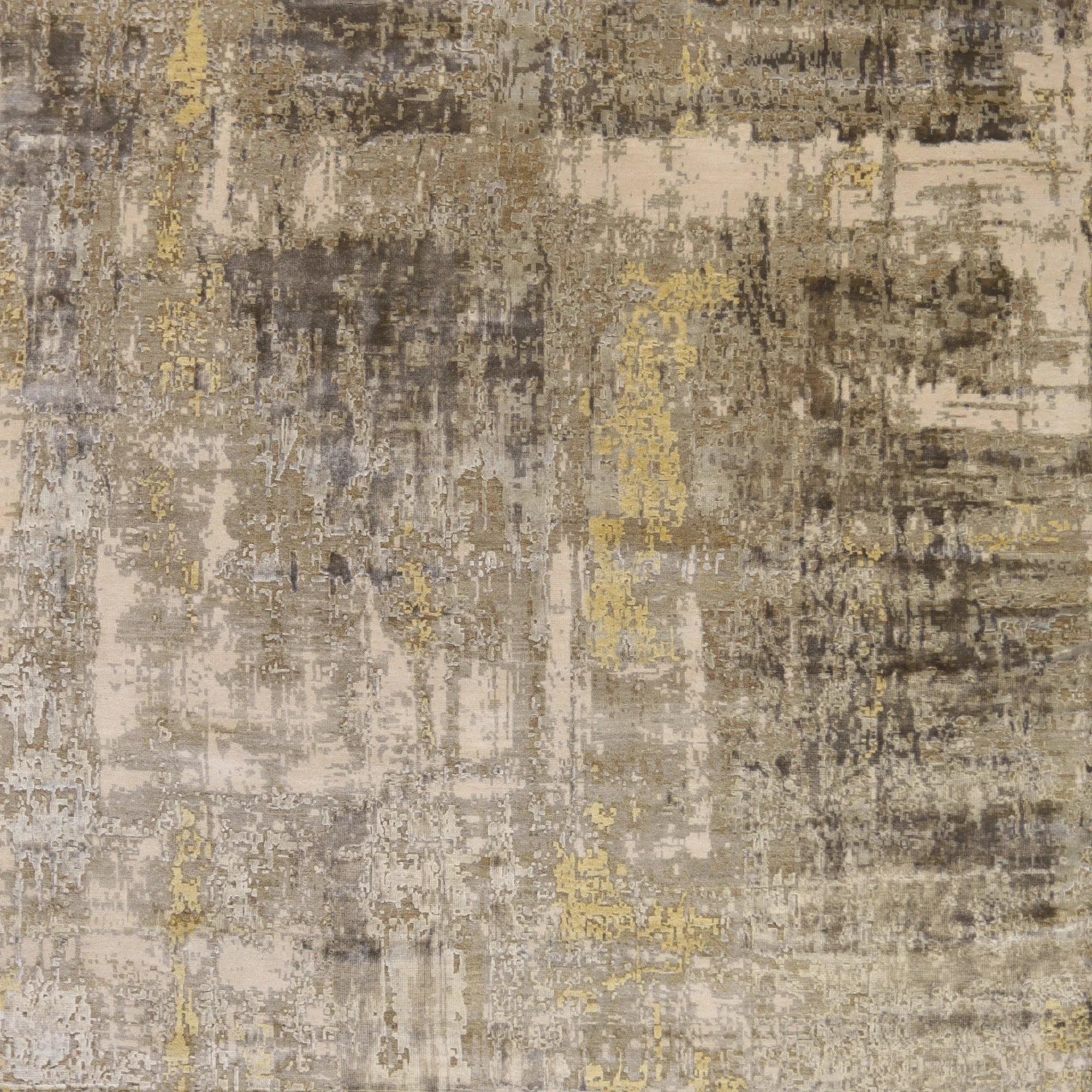 8'1" x 10'0" GRAY AND GOLD MODERN MODERN INDIAN RUG