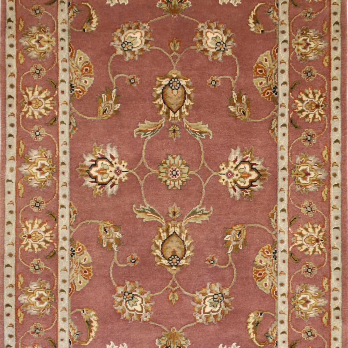 3'2" x 5'3" MAUVE AND  JAIPUR FLORAL INDIAN RUG