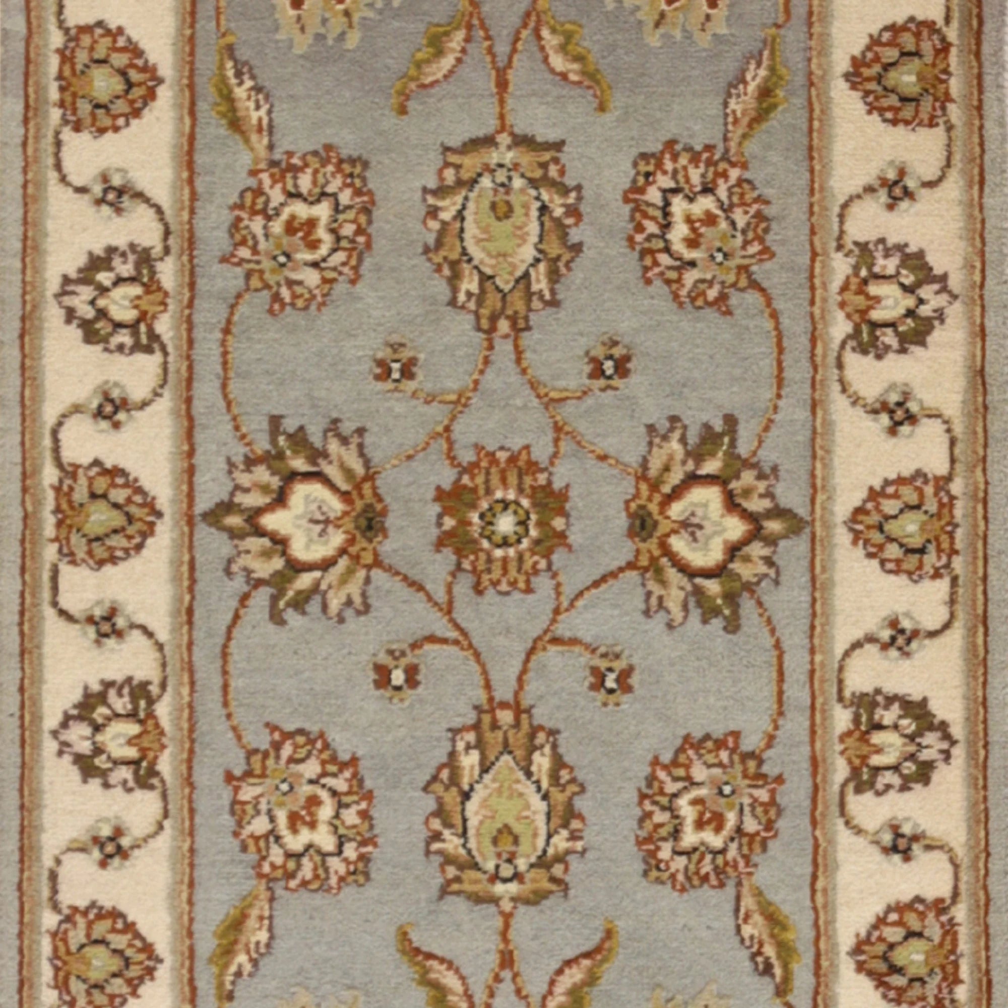 2'0" x 3'0" BLUE AND IVORY JAIPUR FLORAL INDIAN RUG
