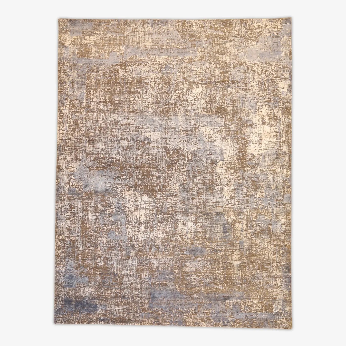 9'0" x 12'0" GRAY AND BLUE MODERN INDIAN RUG