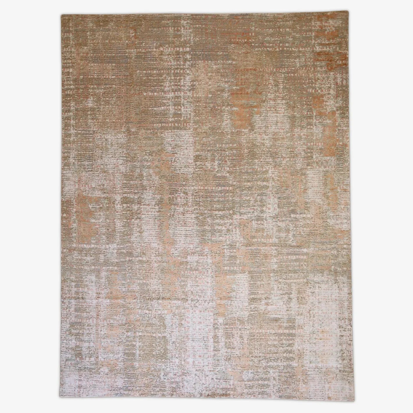9'0" x 12'0" BEIGE AND PINK MODERN MODERN INDIAN RUG
