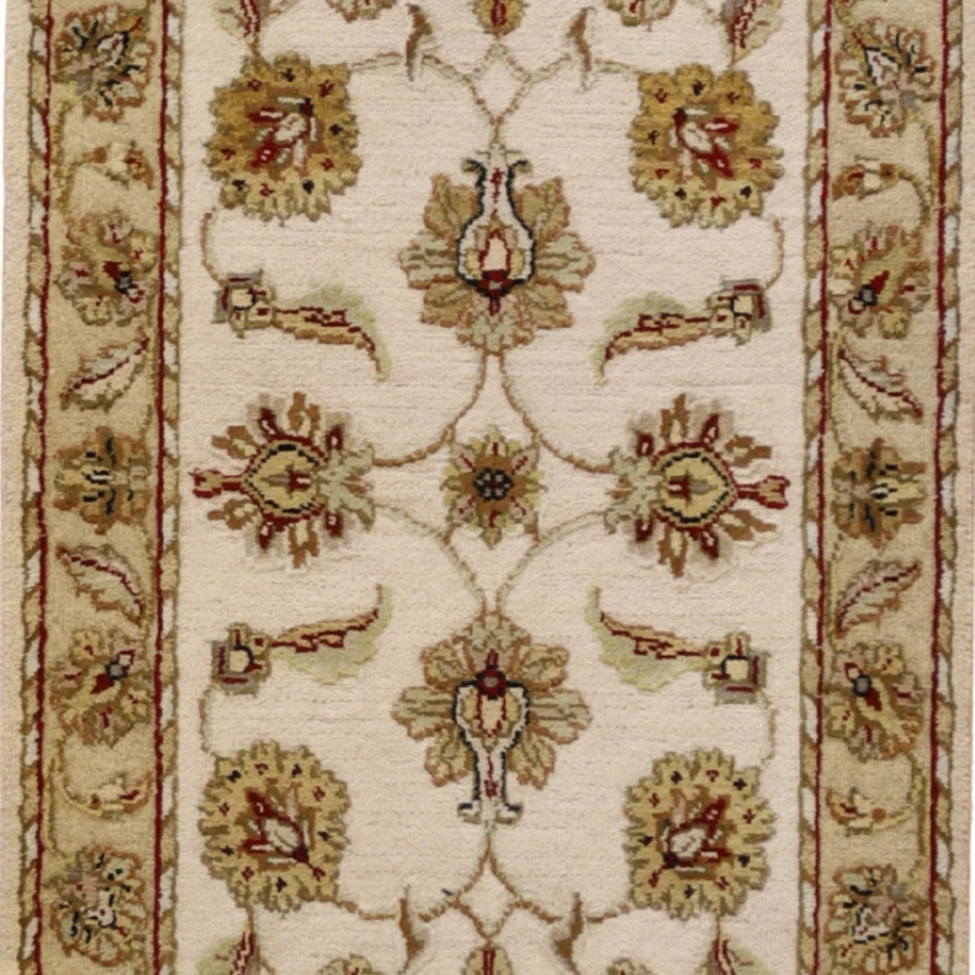 2'0" x 3'0" BEIGE AND TAN JAIPUR FLORAL INDIAN RUG