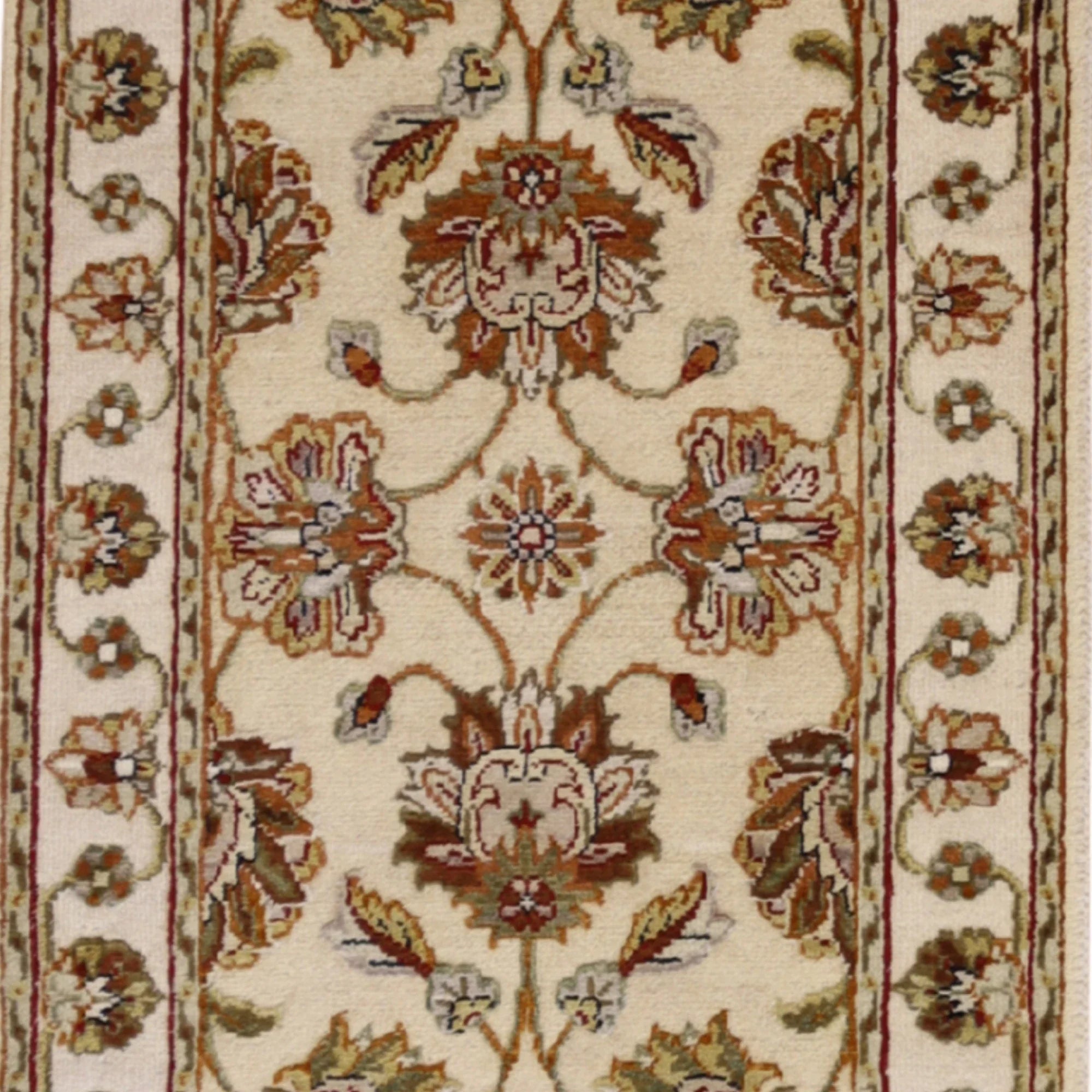 2'0" x 3'0" GOLD AND BEIGE JAIPUR FLORAL INDIAN RUG